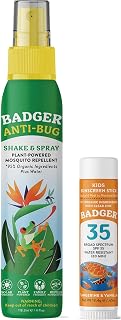 Badger Mineral Kids Sunscreen Face Stick SPF 35 & Bug Spray 4 fl oz Bundle