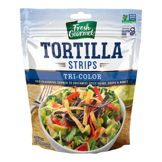Tri-Color Tortilla Strips by Fresh Gourmet – 3.5 Ounce (Pack of 9), Tri-color, Pack of 9, Model 17508