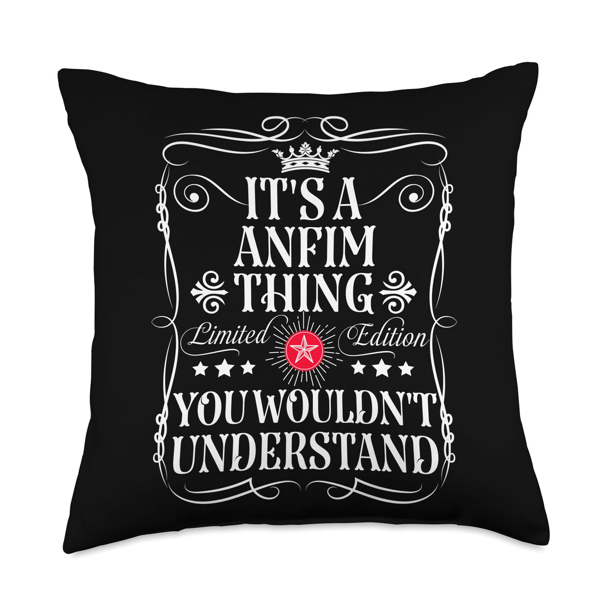 Anfim Name Its A Anfim Thing You Wouldn't Understand Throw Pillow by Funny Vintage Anfim Name T-Shirts And Gifts – 18x18, polyester twill fabric, Model 2X2102X212SUS_18X18