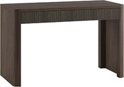 Henn&Hart 48" Fluted Home Office Desk, Computer Desk, Heritage Oak