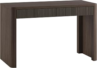 Henn&Hart 48" Fluted Home Office Desk, Computer Desk, Heritage Oak