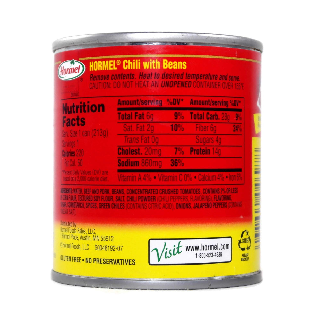 Chili With Beans by Hormel – 12/7.5oz, Pack of 12, Model 3760037547