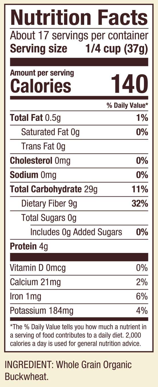 Bob's Red Mill 22 Ounce (Pack of 1) / VO / 1 Buckwheat