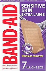BAND-AID Brand Adhesive Bandages for Sensitive Skin, Extra Large, 7 Count