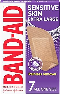 BAND-AID Brand Adhesive Bandages for Sensitive Skin, Extra Large, 7 Count