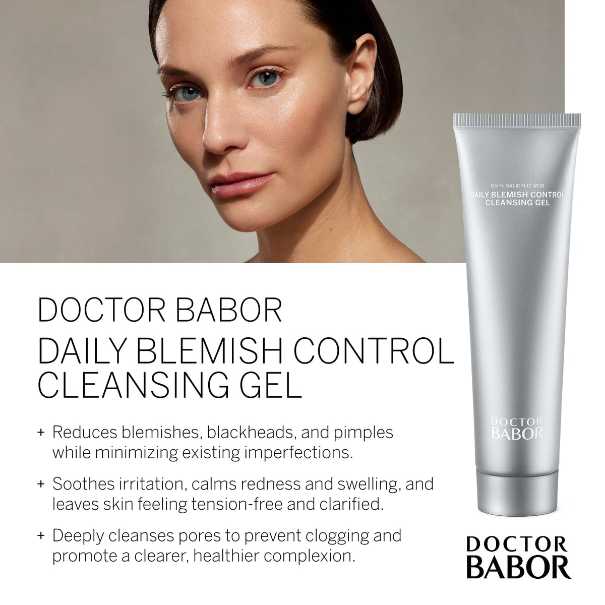 DOCTOR Daily Blemish Control Cleansing Gel with Salicylic Acid for Oily Skin by BABOR – 5.07 Fl Oz (Pack of 1), Clear, Model 4015165368847