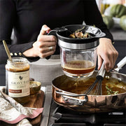 Pazatao Gravy Fat Separator, 4 Cup Capacity with Bottom Release and Strainer, Black