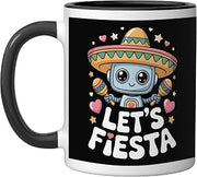 Robotics Lets Fiesta Shirts Funny Kids Cinco De Mayo 2026 Ceramic Mug, Black/White, 11oz