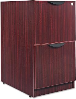 Alera Valencia Series Full Pedestal File, Left or Right, 2 Legal/Letter-Size File Drawers, Mahogany, 15.63" x 20.5" x 28.5
