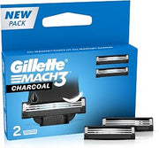Gillette Mach3 Charcoal Shaving Razor Blades - 2S Pack Count (Cartridge), Men