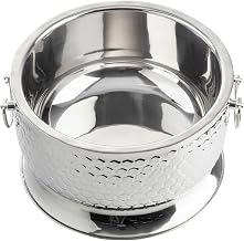 Hive Collection Round Beverage Tub with Base by Tablecraft – Medium, Stainless Steel, Silver, Model 12851