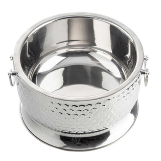 Hive Collection Round Beverage Tub with Base by Tablecraft – Medium, Stainless Steel, Silver, Model 12851