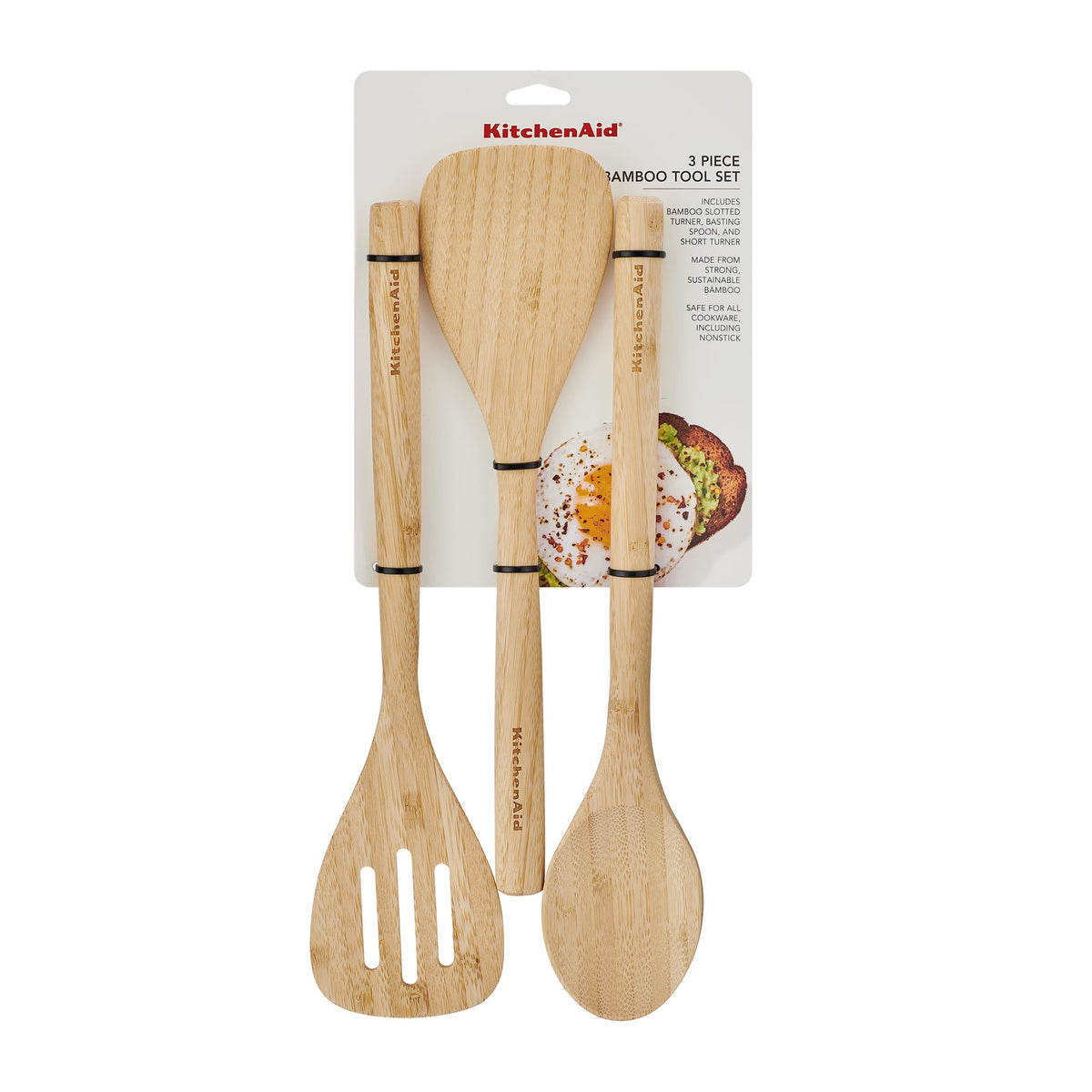 Bamboo Tool Set by KitchenAid – 3-Piece, Bamboo, Model KQ660OHBBA