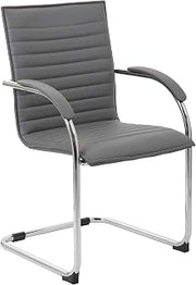 Boss Office Products Boss Chrome Frame Caressoftplus Vinyl Side Chair, (Set of 2), Gray