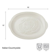 Mikasa Italian Countryside Stoneware Turkey Platter, 18 Inch, Cream