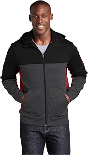 SPORT-TEK Unisex Tech Fleece Colorblock Full Zip Hooded Jacket