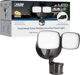 Feit Electric LED Outdoor Security Floodlight, Dual Head, Motion Sensor up to 50 ft, Dusk-to-Dawn, Solar Panel Included, 1200 Lumens, 5000K Daylight, 50,000-Hour Lifetime, S9.5/1200/850/SOL/BZ