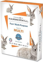 Hammermill Printer Paper, Fore Multipurpose 24 lb Copy Paper, 8.5 x 11 - 1 Ream (500 Sheets) - 96 Bright, Made in the USA