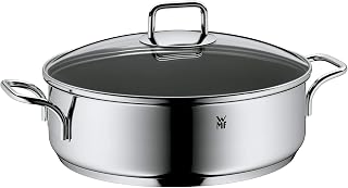 WMF Induction Sauté Pan 28 cm with Lid 5.0 L Cromargan Stainless Steel Coated Oven Safe High Rim