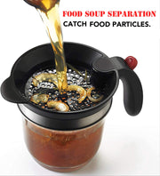 Pazatao Gravy Fat Separator, 4 Cup Capacity with Bottom Release and Strainer, Black