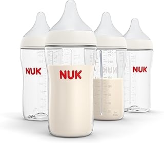 NUK Perfect Match Natural + Anti-Colic Bottle, 8 oz, 4 Pack