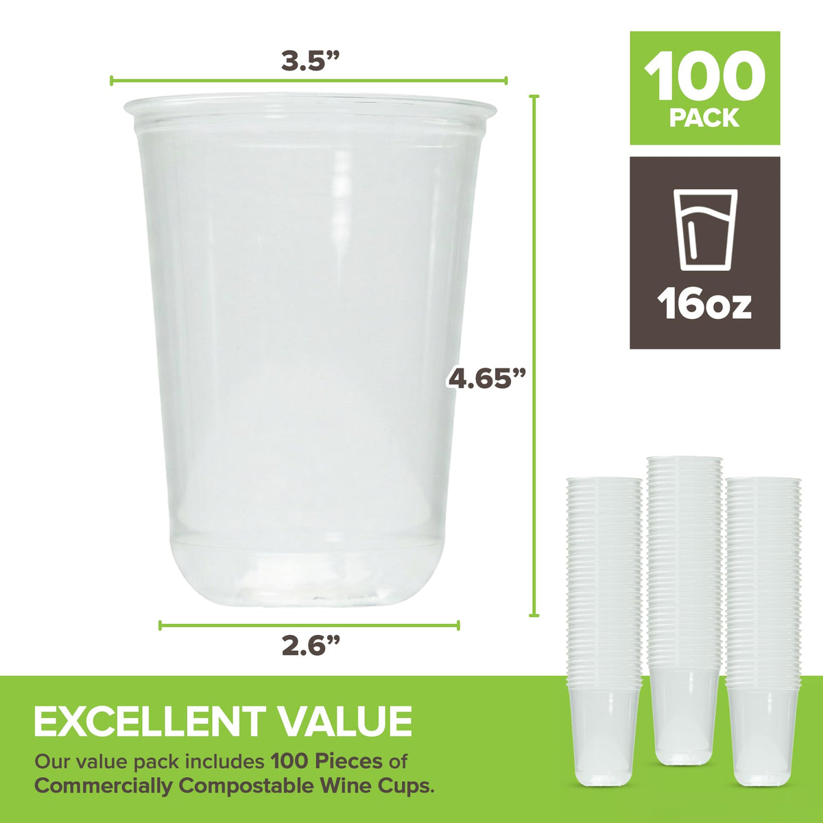 Stock Your Home 16oz / 100 / Clear Cups