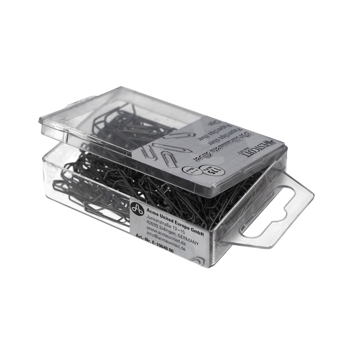 Paper Clips Silver Pack of 175 | Storage Pack Paper Clips 26 mm | Practical Plastic Box | Galvanised | File Clips for Office and Household by Westcott – Metal, Model E-10640 00
