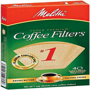 #1 40 Count Natural Brown Cone Coffee Filters by Melitta – 40 Count (Pack of 1), Paper, Brown, Model 620122