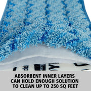 Commercial Products HYGEN Microfiber Room Mop Pad by Rubbermaid – 18" Blue (Multipack), Microfiber, Blue, Pack of 12, Model FGQ41000BL01