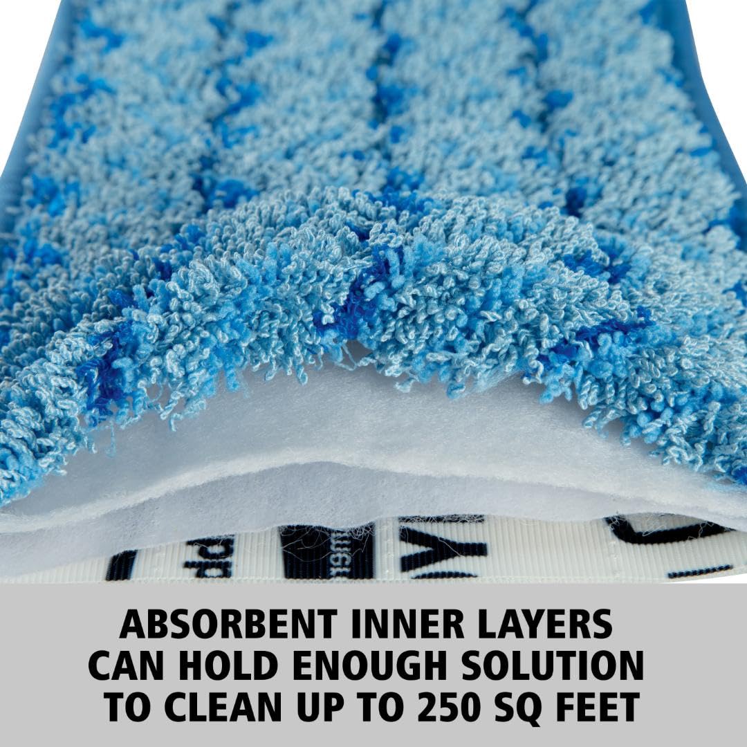 Commercial Products HYGEN Microfiber Room Mop Pad by Rubbermaid – 18" Blue (Multipack), Microfiber, Blue, Pack of 12, Model FGQ41000BL01