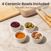 Smirly Bamboo Charcuterie Board Set, 15.7 x 13.3 Inch