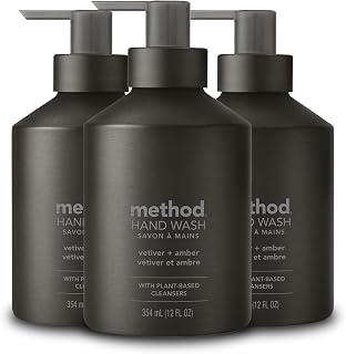 Method Gel Hand Soap, Vetiver + Amber, 12 fl oz, 3 Pack