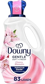 Downy Gentle Soft + Fresh Fabric Softener Liquid, Cherry Blossom Scent, 56 FL OZ, 83 loads, Liquid Fabric Softener Designed to be Gentle on Skin