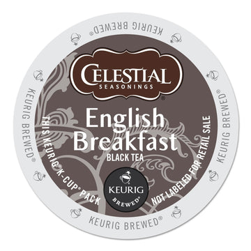 ® English Breakfast Tea Single-Serve K-Cup® by Celestial Seasonings – 24 Count (Pack of 4), black, Pack of 4, Model 14731CT