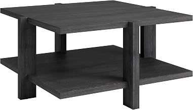 Henn&Hart 35" Modern Coffee Table, Dark Gray