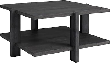 Henn&Hart 35" Modern Coffee Table, Dark Gray