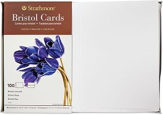 Strathmore 400 Series Cards, Bristol, 5x6.875 inches, 100 Pack, Envelopes Included - Custom Greeting Cards for Weddings, Events, Birthdays