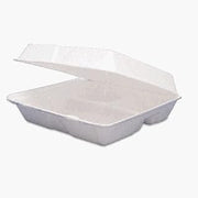 DART Carryout Food Containers,Foam Hinged 3-Compartment,8-3/8 x 7-7/8 x 3-1/4,200/CT