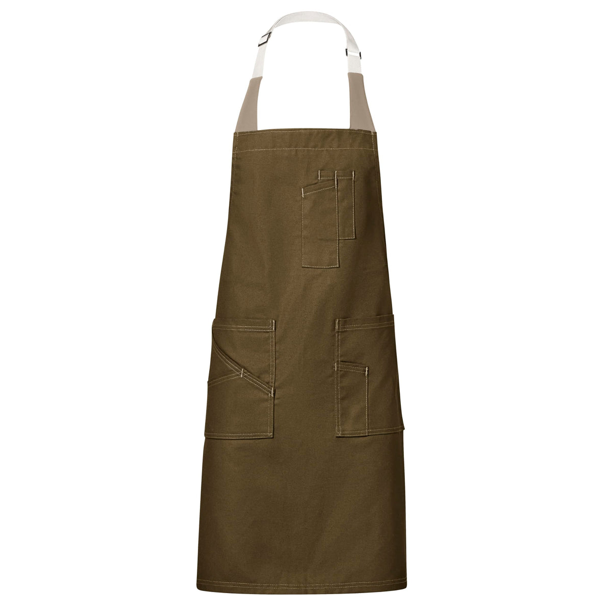 Red Kap Coffee / 22W x 34L / Flex Strap Utility Bib Apron Girls