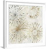 Wall Art Print Golden Stars II on White Frame by Tom Reeves, 29" x 29"
