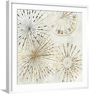 Wall Art Print Golden Stars II on White Frame by Tom Reeves, 29" x 29"