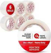 Tape Logic Packing Tape (6-Rolls), 3" x 55 yd - Strong Packaging Tape Refill for Shipping, Moving, Order Fulfillment, Acrylic 2.0 Mil