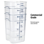 FreshPro 22Qt Food Storage Container in Clear for Industrial and Kitchen Use by Cambro – 22.0 quarts, Polycarbonate (PC), Clear, Model 22SFSPROCW135