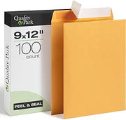Quality Park 9 x 12 Catalog Envelopes, 100 Pack, Document Envelopes with Self Seal Closure, Heavyweight 28 lb Paper, Self Sealing Envelope for Mailing, Filing and Organizing, Brown Kraft