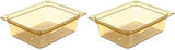 Carlisle FoodService Products 10421B13 StorPlus High Heat Food Pan, 4" Deep, Half Size, Amber (Pack of 2)
