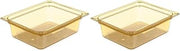Carlisle FoodService Products 10421B13 StorPlus High Heat Food Pan, 4" Deep, Half Size, Amber (Pack of 2)