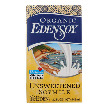 Eden Foods Organic Unsweetened Soymilk - Case of 12 - 32 FL oz. by CREATION AND MAINTENANCE OF PURITY IN FOOD – 32 Fl Oz (Pack of 12), Pack of 12, Model 024182025064