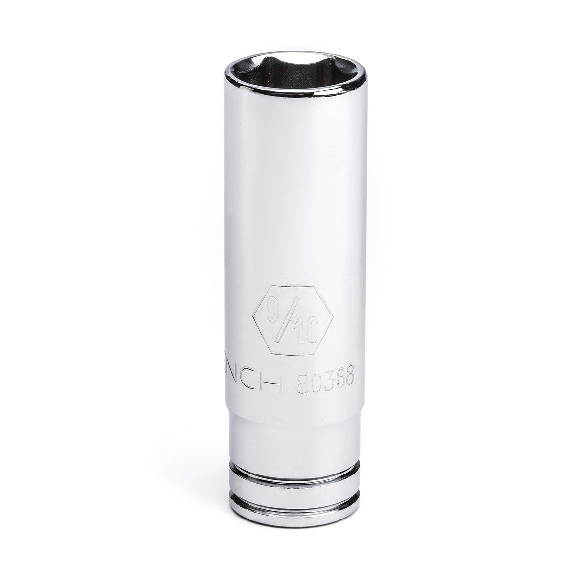 3/8" Drive Deep SAE Socket 9/16" by GEARWRENCH – 2.5 in, Alloy Steel, Full Polish Chrome, Model 80368