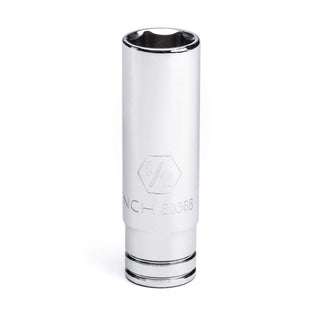 3/8" Drive Deep SAE Socket 9/16" by GEARWRENCH – 2.5 in, Alloy Steel, Full Polish Chrome, Model 80368
