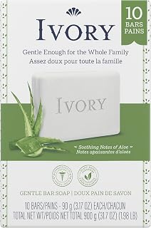 Ivory Bar Soap Aloe Scent, 3.17 Ounce (Pack of 10)